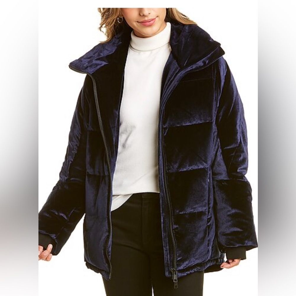 Badgley Mischka Blue Velvet Coat